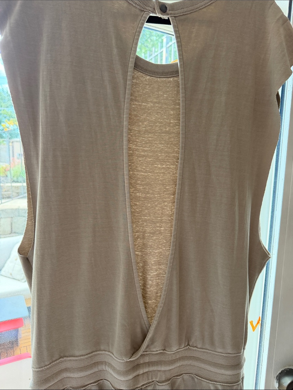 Sleeveless Drawstring Jumpsuit in Taupe - Picture 4 of 4